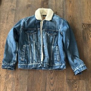 GAP denim and Cream Sherpa Jacket